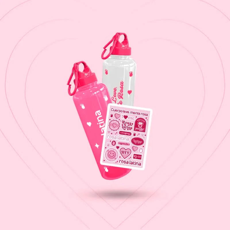 Termo + Stickers Coleccionables - Rosa Latina
